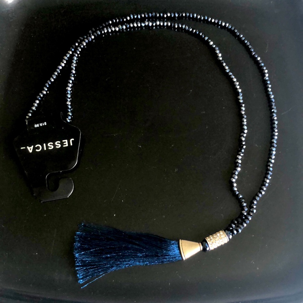 💥Free add on💥 Blue bead & tassel necklace